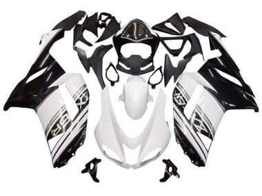 Großhandel Kawasaki ZX6R Motorrad Verkleidung 2007-2008 - Weiss Schwarz Silber Streifen