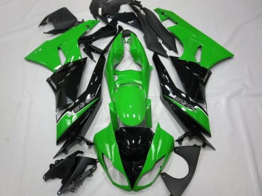 Großhandel Kawasaki ZX6R Motorrad Verkleidung 2009-2012 - Grun Glanzendes Schwarz Weiss