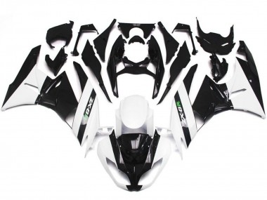 Großhandel Kawasaki ZX6R Motorrad Verkleidung 2009-2012 - Weiss Glanzendes Schwarz