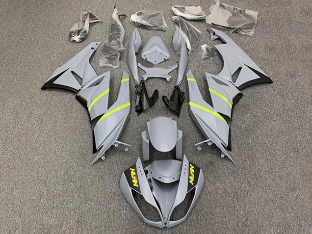 Großhandel Kawasaki ZX6R Motorrad Verkleidung 2009-2012 - Grau Gelb Streifen