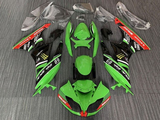 Großhandel Kawasaki ZX6R Motorrad Verkleidung 2009-2012 - Grun Glanzendes Schwarz Rot Gelb Monster Motocard