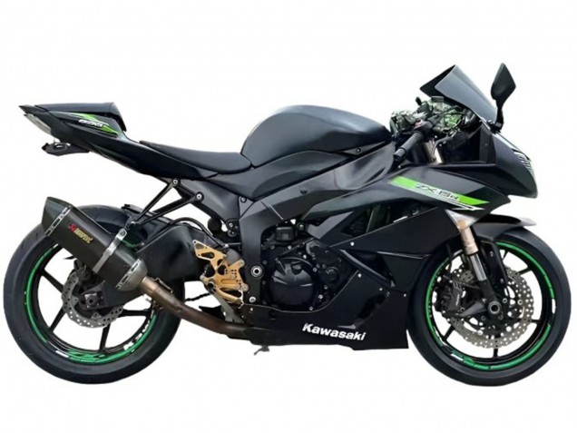 Großhandel Kawasaki ZX6R Motorrad Verkleidung 2009-2012 - Matt Schwarz Grun