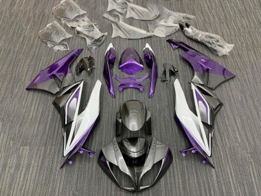 Großhandel Kawasaki ZX6R Motorrad Verkleidung 2009-2012 - Lila Weiss Silber Schwarz