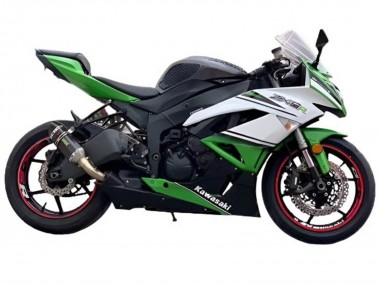 Großhandel Kawasaki ZX6R Motorrad Verkleidung 2009-2012 - Weiss Grun Schwarz