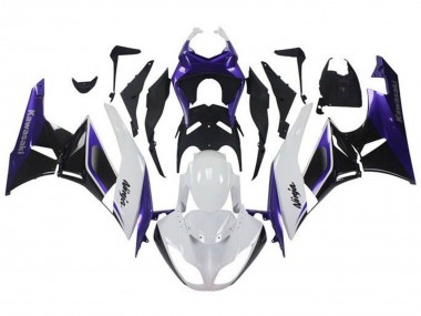 Großhandel Kawasaki ZX6R Motorrad Verkleidung 2009-2012 - Lila Weiss Schwarz