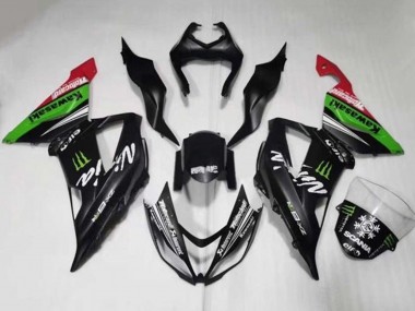 Großhandel Kawasaki ZX6R Motorrad Verkleidung 2013-2018 - Matt Schwarz Grun Rot Weiss Monster Schnee