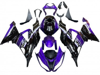 Großhandel Kawasaki ZX6R Motorrad Verkleidung 2013-2018 - Blau Glanzendes Schwarz