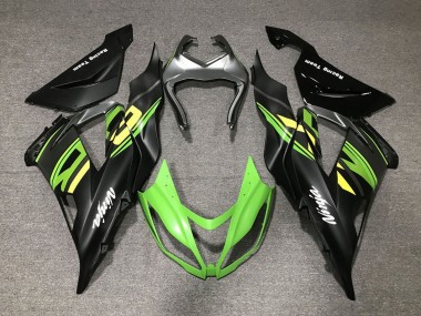 Großhandel Kawasaki ZX6R Motorrad Verkleidung 2013-2018 - Matt Schwarz Grun Gelb