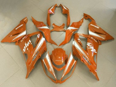 Großhandel Kawasaki ZX6R Motorrad Verkleidung 2013-2018 - Orange Weiss