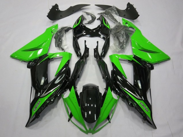 Großhandel Kawasaki ZX6R Motorrad Verkleidung 2013-2018 - Grun Glanzendes Schwarz