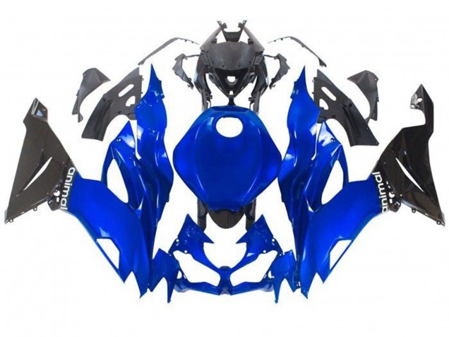 Großhandel Kawasaki ZX6R Motorrad Verkleidung 2019-2022 - Blau Glanzendes Schwarz