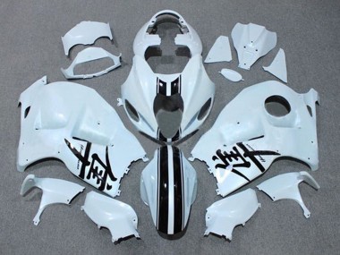 Großhandel Suzuki GSXR 1300 Hayabusa Motorrad Verkleidung 1996-2007 - Weiss Schwarz Streifen