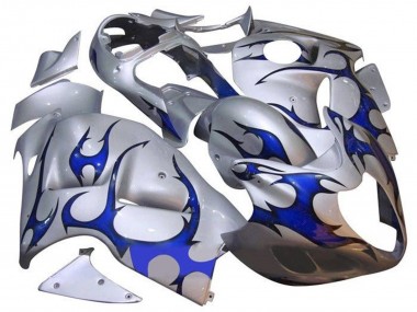Großhandel Suzuki GSXR 1300 Hayabusa Motorrad Verkleidung 1996-2007 - Silber Blau Tribal