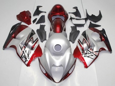 Großhandel Suzuki GSXR 1300 Hayabusa Motorrad Verkleidung 1996-2007 - Silber Bonbon Rot Schwarz
