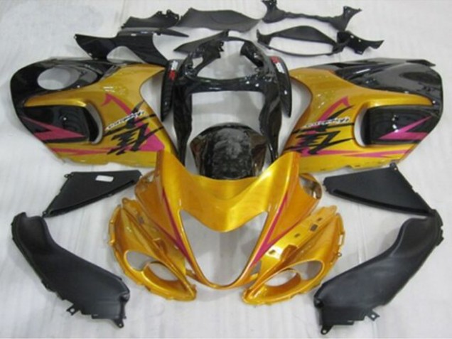 Großhandel Suzuki GSXR 1300 Hayabusa Motorrad Verkleidung 1996-2007 - Gold Schwarz Rosa