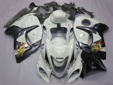 Großhandel Suzuki GSXR 1300 Hayabusa Motorrad Verkleidung 2008-2020 - Weiss Grau Gold Schwarz