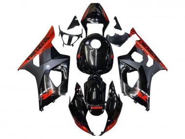 Großhandel Suzuki GSXR 1000 Motorrad Verkleidung 2003-2004 - Glanzendes Schwarz Matt Schwarz Orange