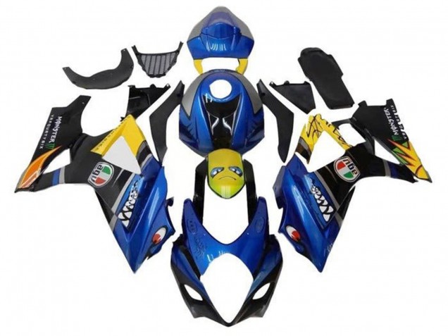 Großhandel Suzuki GSXR 1000 Motorrad Verkleidung 2005-2006 - Blau Gelb Schwarz Hai