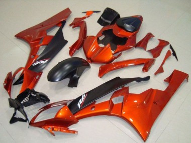 Großhandel Yamaha YZF R6 Motorrad Verkleidung Kit 2006-2007 - Orange Matt Schwarz