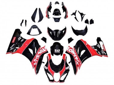 Großhandel Suzuki GSXR1000 Motorrad Verkleidung 2017-2024 - Glanzendes Schwarz Rot Weiss PinStreifen