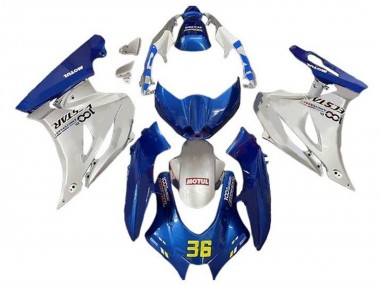 Großhandel Suzuki GSXR1000 Motorrad Verkleidung 2017-2024 - Blau Silber Motul 36