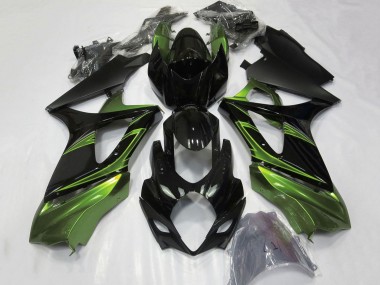 Großhandel Suzuki GSXR 1000 Motorrad Verkleidung 2007-2008 - Grun Glanzendes Schwarz