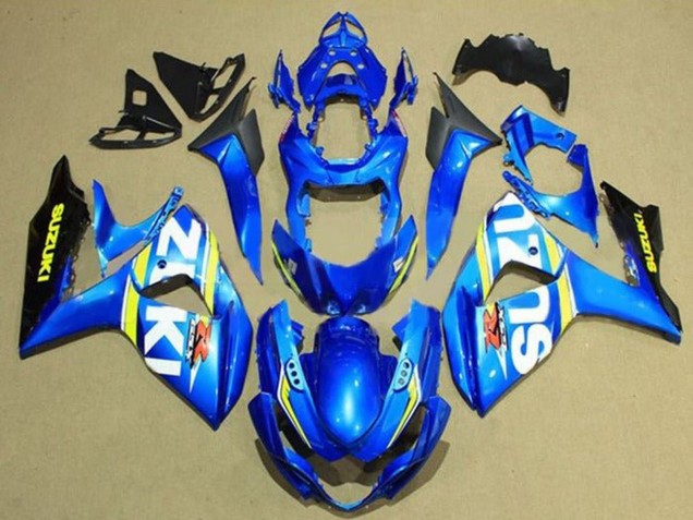 Großhandel Suzuki GSXR 1000 Motorrad Verkleidung 2009-2016 - Blau Weiss Gelb Streifen Schwarz