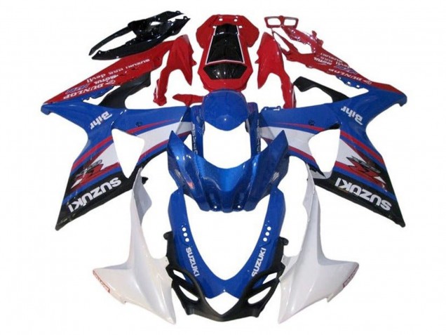 Großhandel Suzuki GSXR 1000 Motorrad Verkleidung 2009-2016 - Blau Weiss Rot Schwarz Streifen