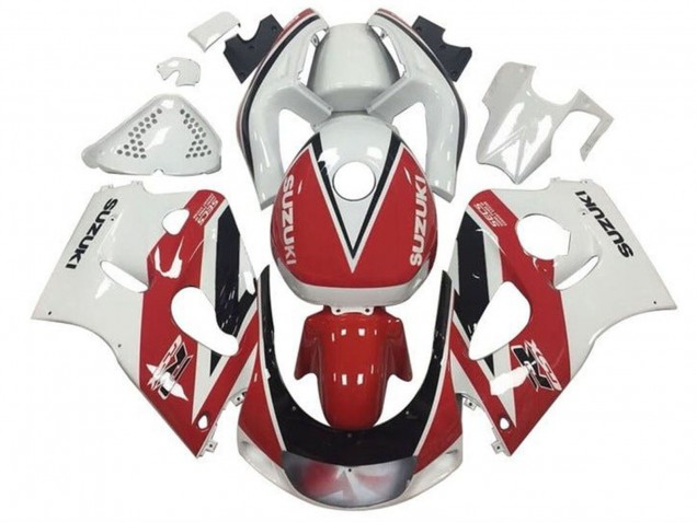 Großhandel Suzuki GSXR 600 / GSXR 750 Motorrad Verkleidung 1996-2000 - Rot Weiss Schwarz Streifen