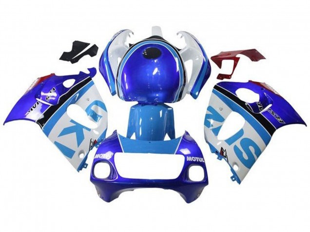 Großhandel Suzuki GSXR 600 / GSXR 750 Motorrad Verkleidung 1996-2000 - Weiss Blau Streifen