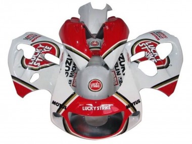 Großhandel Suzuki GSXR 600 / GSXR 750 Motorrad Verkleidung 1996-2000 - Weiss Rot Lucky Strike