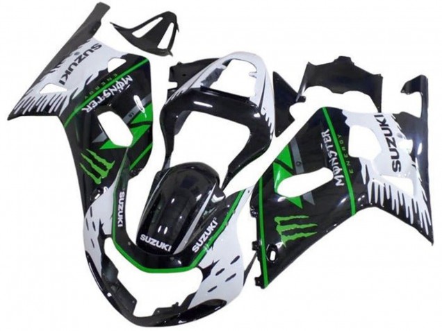 Großhandel Suzuki GSXR 600 / GSXR 750 Motorrad Verkleidung 2001-2003 - Weiss Schwarz Grun Monster
