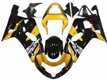 Großhandel Suzuki GSXR 600 / GSXR 750 Motorrad Verkleidung 2001-2003 - Gelb Silber Glanzendes Schwarz