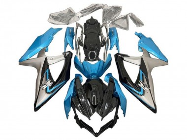 Großhandel Suzuki GSXR 600 / GSXR 750 Motorrad Verkleidung 2008-2010 - Hellblau Silber Glanzendes Schwarz