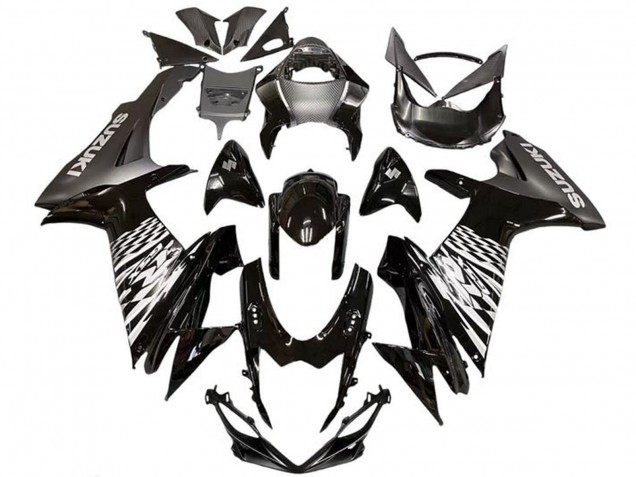 Großhandel Suzuki GSXR 600 / GSXR 750 Motorrad Verkleidung 2011-2024 - Glanzendes Schwarz Silber