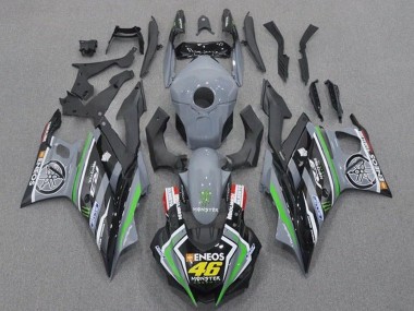 Großhandel Yamaha YZF R3/R25 Motorrad Verkleidung 2019-2021 - Grau Schwarz Grun Schwarz ENEOS Monster 46