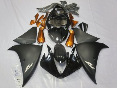Großhandel Yamaha YZF 1000 R1 Motorrad Verkleidung 2012-2014 - Glanzendes Schwarz Matt Schwarz Orange