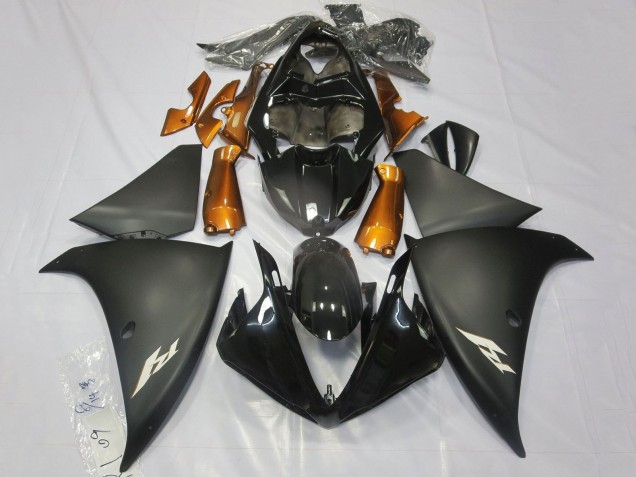 Großhandel Yamaha YZF 1000 R1 Motorrad Verkleidung 2012-2014 - Glanzendes Schwarz Matt Schwarz Orange