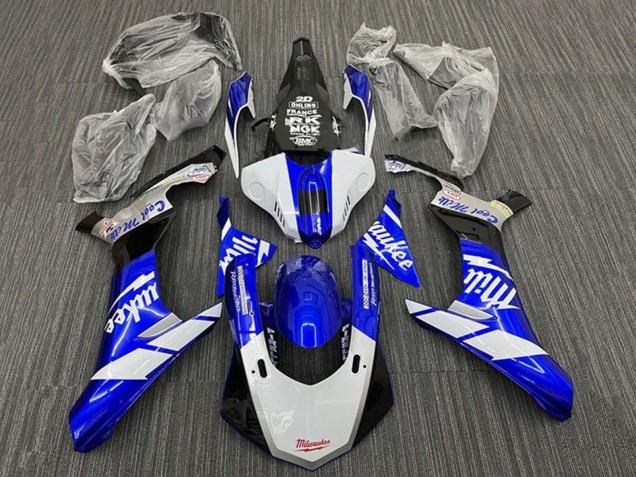 Großhandel Yamaha YZF 1000 R1 Motorrad Verkleidung 2015-2019 - Weiss Blau Schwarz Milwaukee