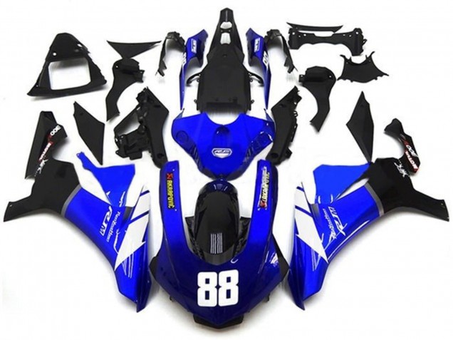 Großhandel Yamaha YZF 1000 R1 Motorrad Verkleidung 2015-2019 - Blau Weiss Glanzendes Schwarz Akropovic