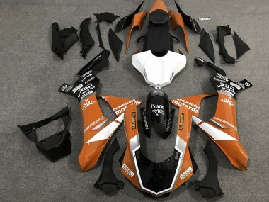 Großhandel Yamaha YZF 1000 R1 Motorrad Verkleidung 2015-2019 - Orange Weiss Glanzendes Schwarz