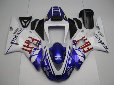 Großhandel Yamaha YZF 1000 R1 Motorrad Verkleidung 1998-1999 - Weiss Blau Rot Gelb Fiat Petronas Motul