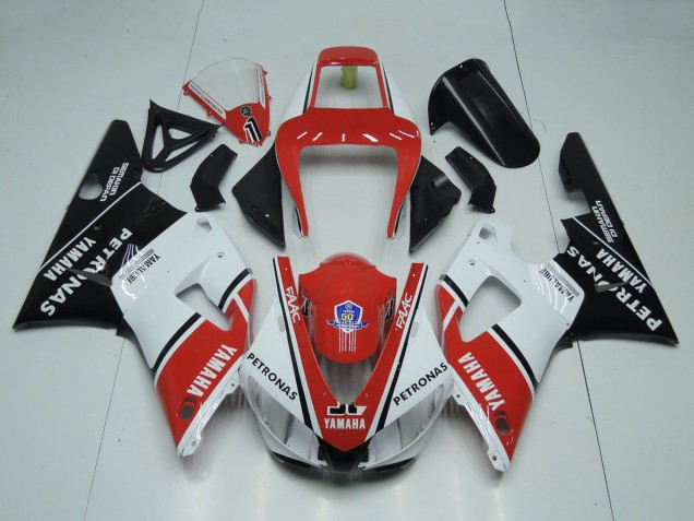 Großhandel Yamaha YZF 1000 R1 Motorrad Verkleidung 1998-1999 - Rot Weiss Glanzendes Schwarz Petronas Yamalube