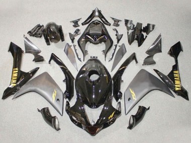 Großhandel Yamaha YZF 1000 R1 Motorrad Verkleidung 2007-2008 - Grau Glanzendes Schwarz Gold Aufkleber