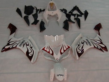 Großhandel Yamaha YZF 1000 R1 Motorrad Verkleidung 2007-2008 - Weiss Rot Schwarz Flamme