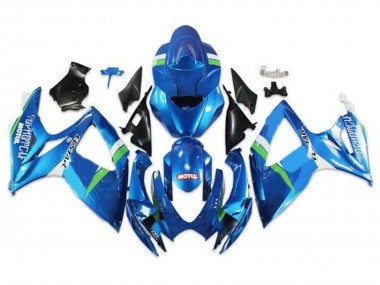 Großhandel Suzuki GSXR 600 / GSXR 750 Motorrad Verkleidung 2006-2007 - Blau Grun Weiss Ecstar