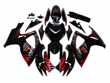 Großhandel Suzuki GSXR 600 / GSXR 750 Motorrad Verkleidung 2006-2007 - Glanzendes Schwarz Rot