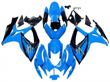Großhandel Suzuki GSXR 600 / GSXR 750 Motorrad Verkleidung 2006-2007 - Hellblau Schwarz