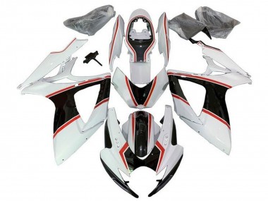 Großhandel Suzuki GSXR 600 / GSXR 750 Motorrad Verkleidung 2006-2007 - Weiss Orange Schwarz PinStreifen