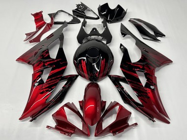 Großhandel Yamaha YZF R6 Motorrad Verkleidung 2008-2016 - Rot Glanzendes Schwarz Fade